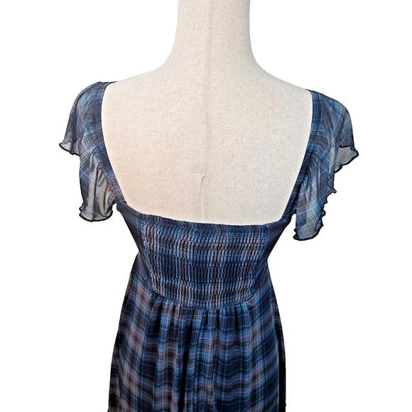 Wild Fable Babydoll Coquette Mini Dress Sz XXS Plaid Casual Preppy Academia - Picture 5 of 7